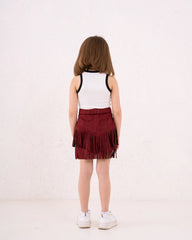 Girl fringed suede Skirt - Venti