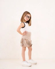 Girl fringed suede Skirt - Venti