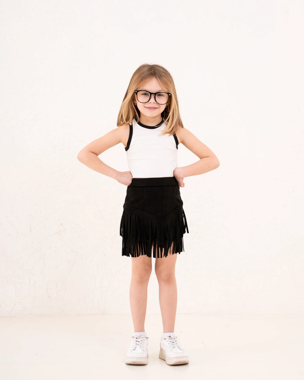 Girl fringed suede Skirt - Venti