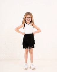 Girl fringed suede Skirt - Venti