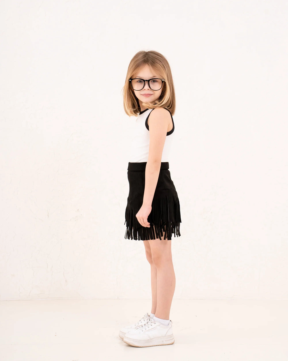 Girl fringed suede Skirt - Venti