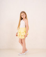 Girl Marina ruffles printed skirt