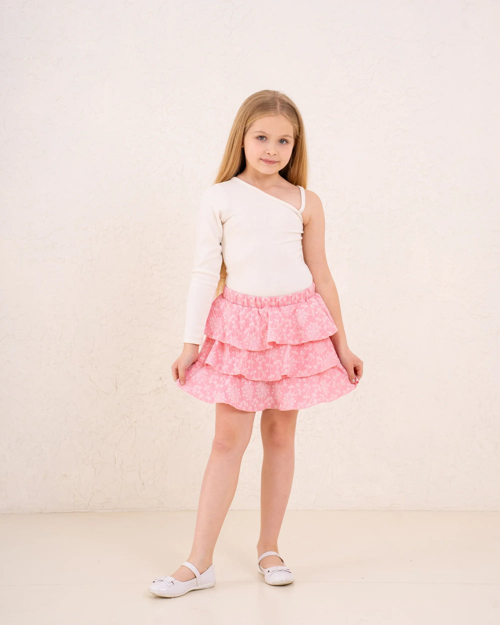 Girl Marina ruffles printed skirt - Venti