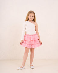 Girl Marina ruffles printed skirt