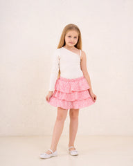 Girl Marina ruffles printed skirt - Venti