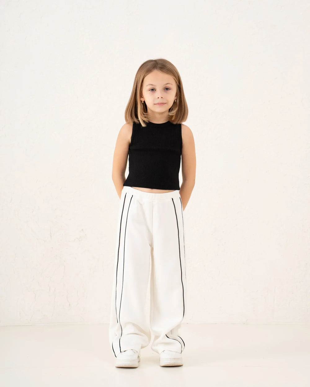 Piped Contrast Wide Leg Track Pants - Venti