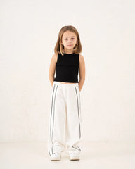 Piped Contrast Wide Leg Track Pants - Venti