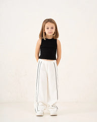 Piped Contrast Wide Leg Track Pants - Venti
