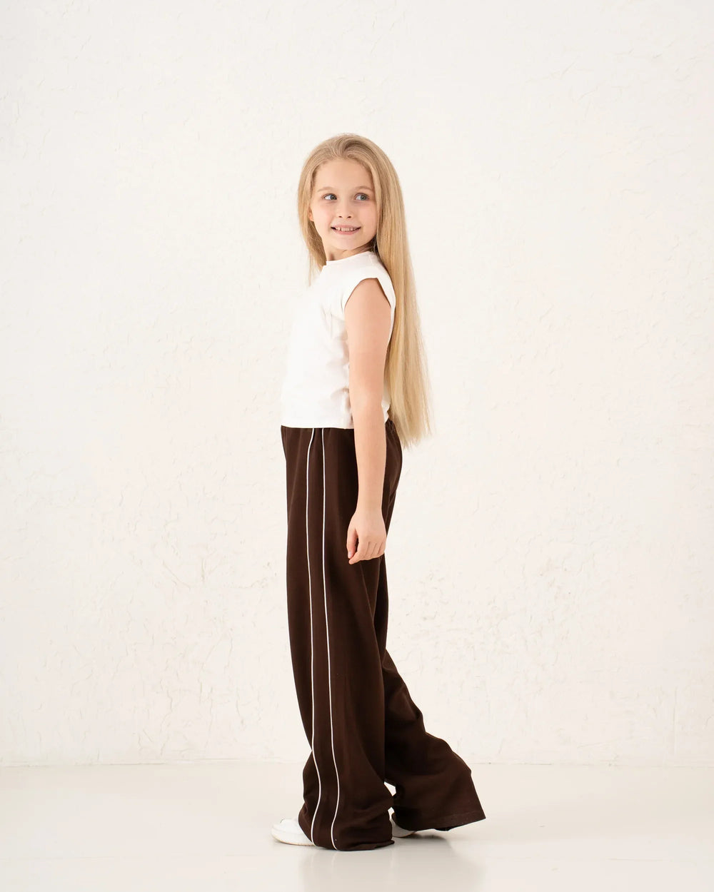Piped Contrast Wide Leg Track Pants - Venti
