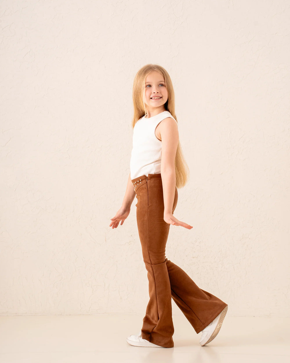 Girl studded suede pants - Venti
