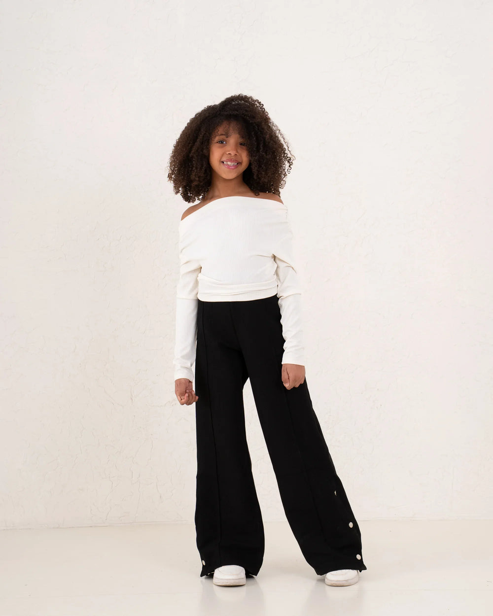 Girl suede pants button details - Venti