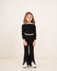 Girl ribbed ruched top - Venti