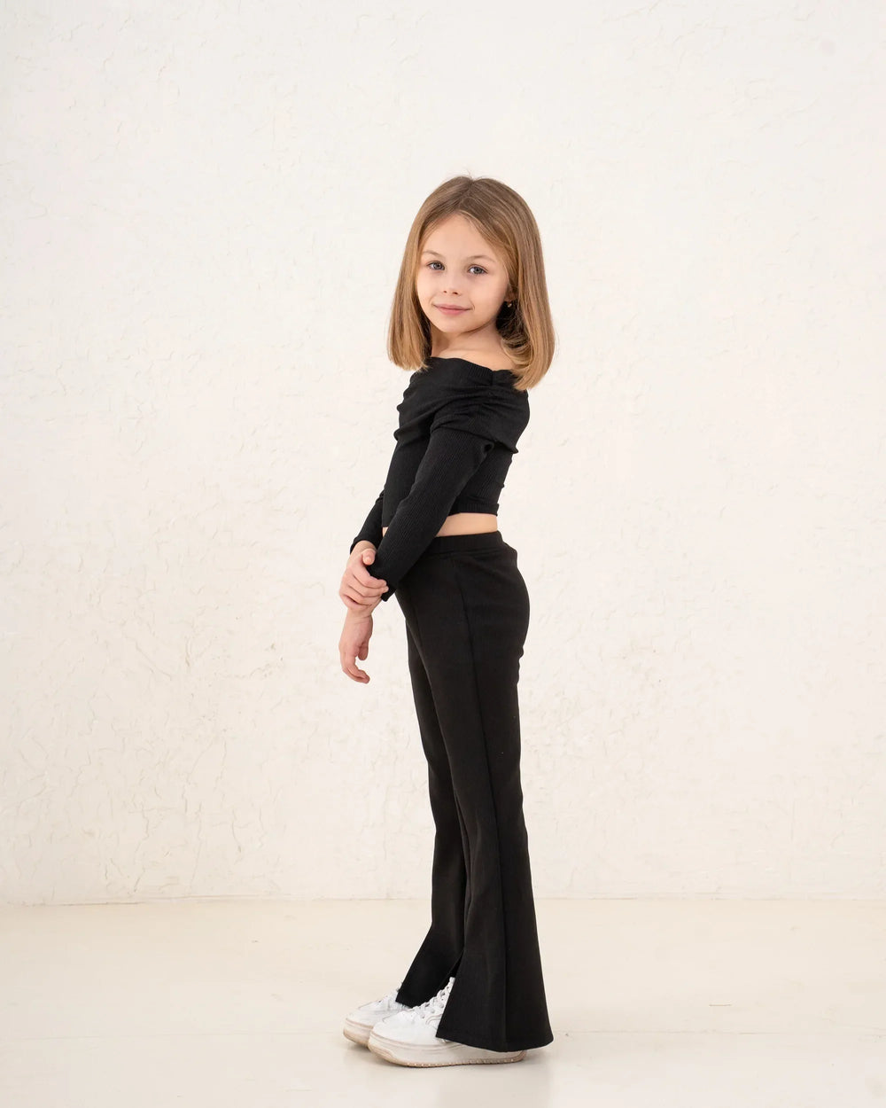 Girl ribbed ruched top - Venti