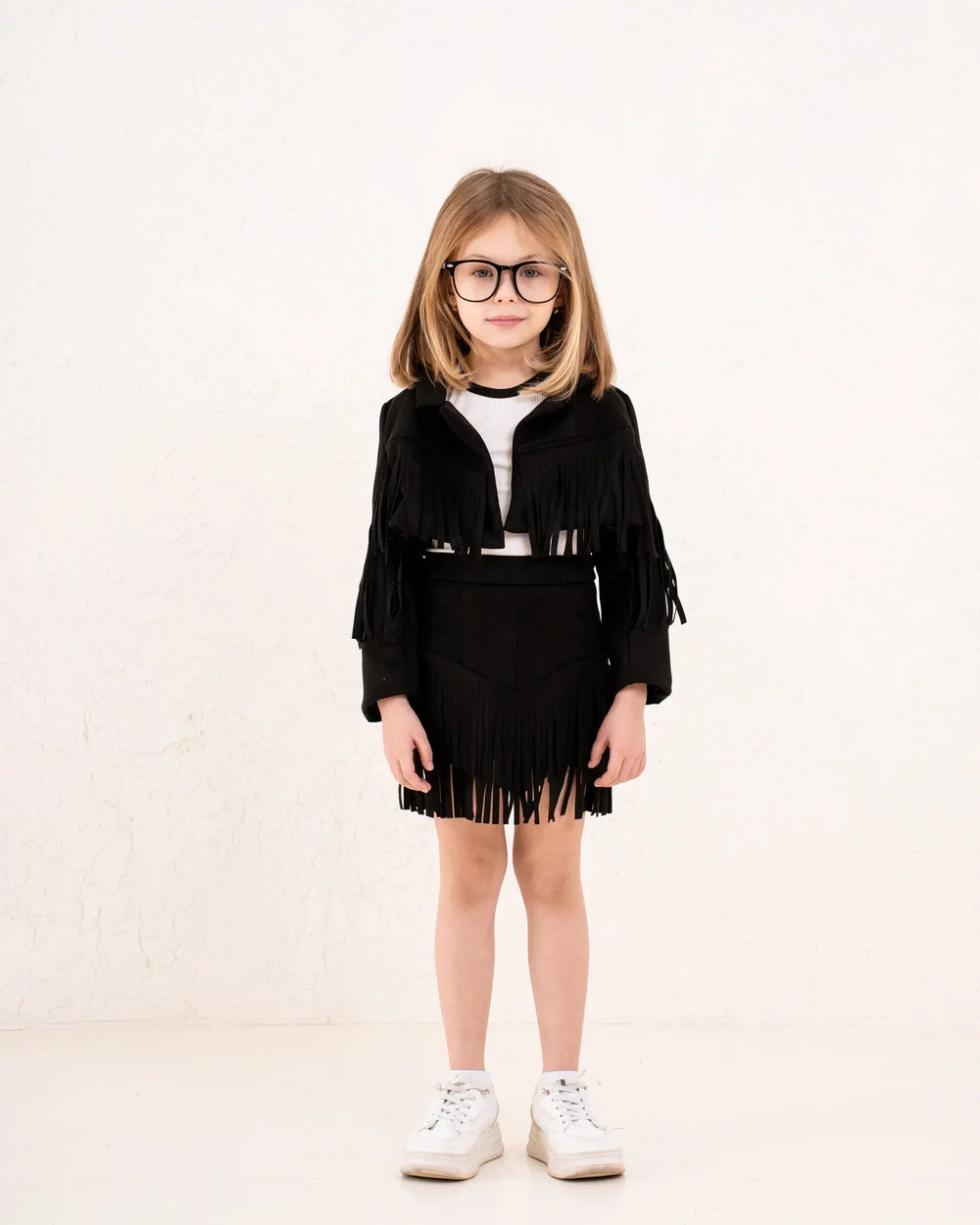 Girl fringed suede Skirt - Venti