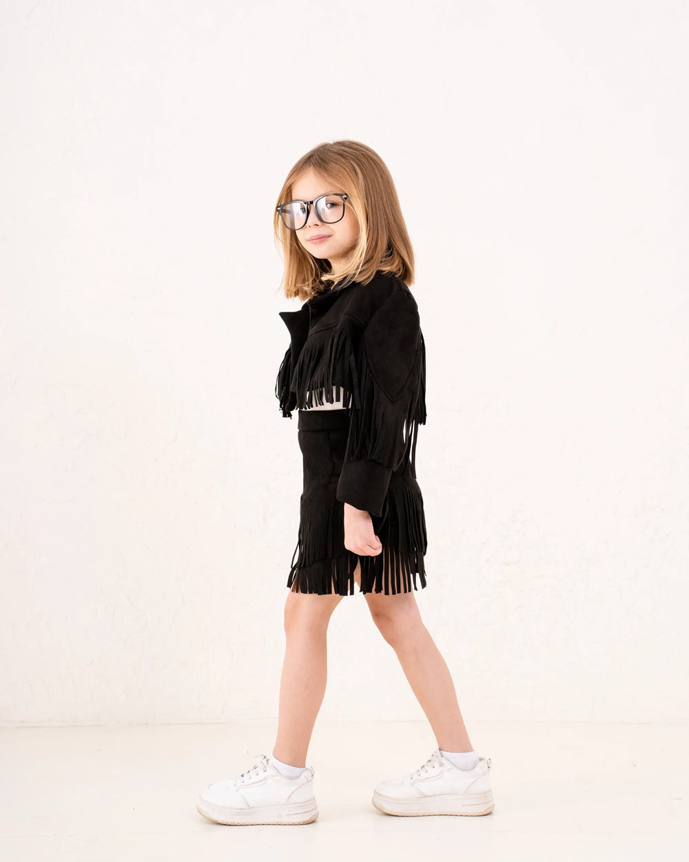 Girl fringed suede jacket - Venti