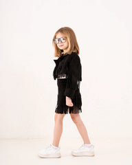 Girl fringed suede jacket - Venti