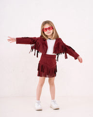 Girl fringed suede jacket - Venti