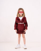 Girl fringed suede jacket
