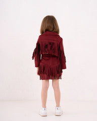 Girl fringed suede jacket - Venti