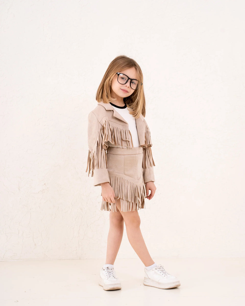 Girl fringed suede jacket - Venti