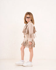 Girl fringed suede jacket - Venti