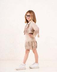 Girl fringed suede jacket - Venti