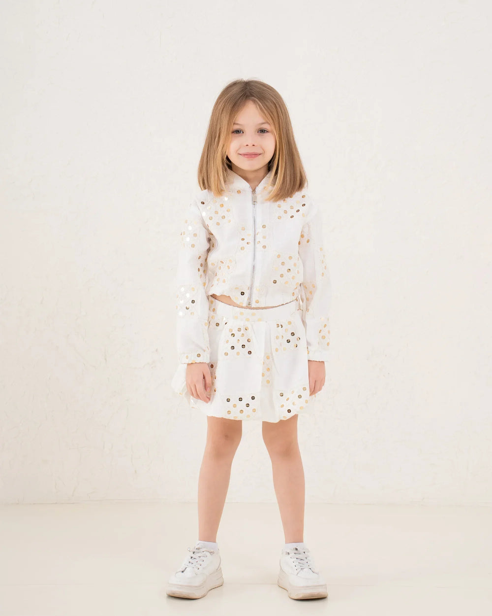 Girl sequin pattern zip up jacket - Venti
