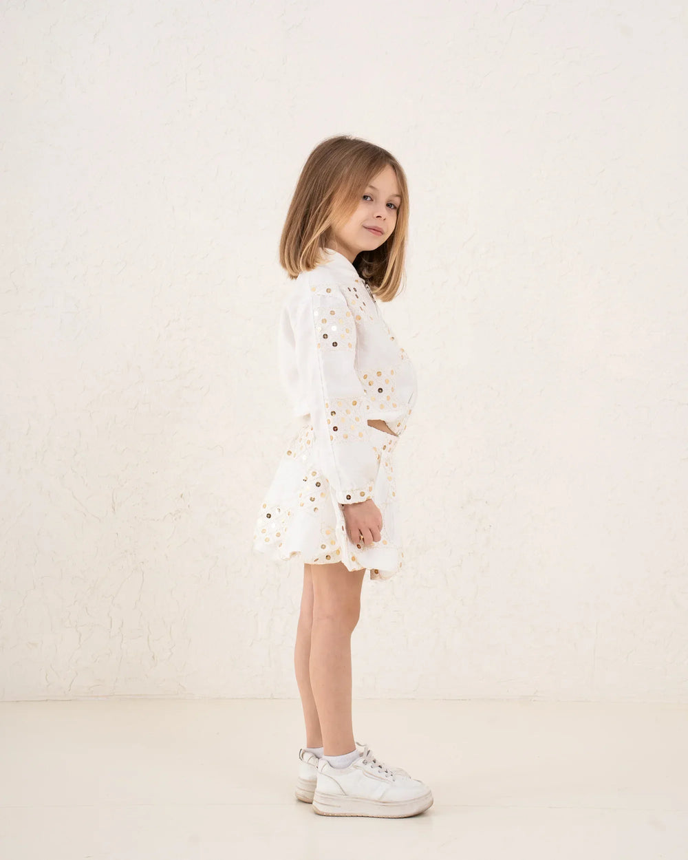 Girl sequin pattern zip up jacket - Venti