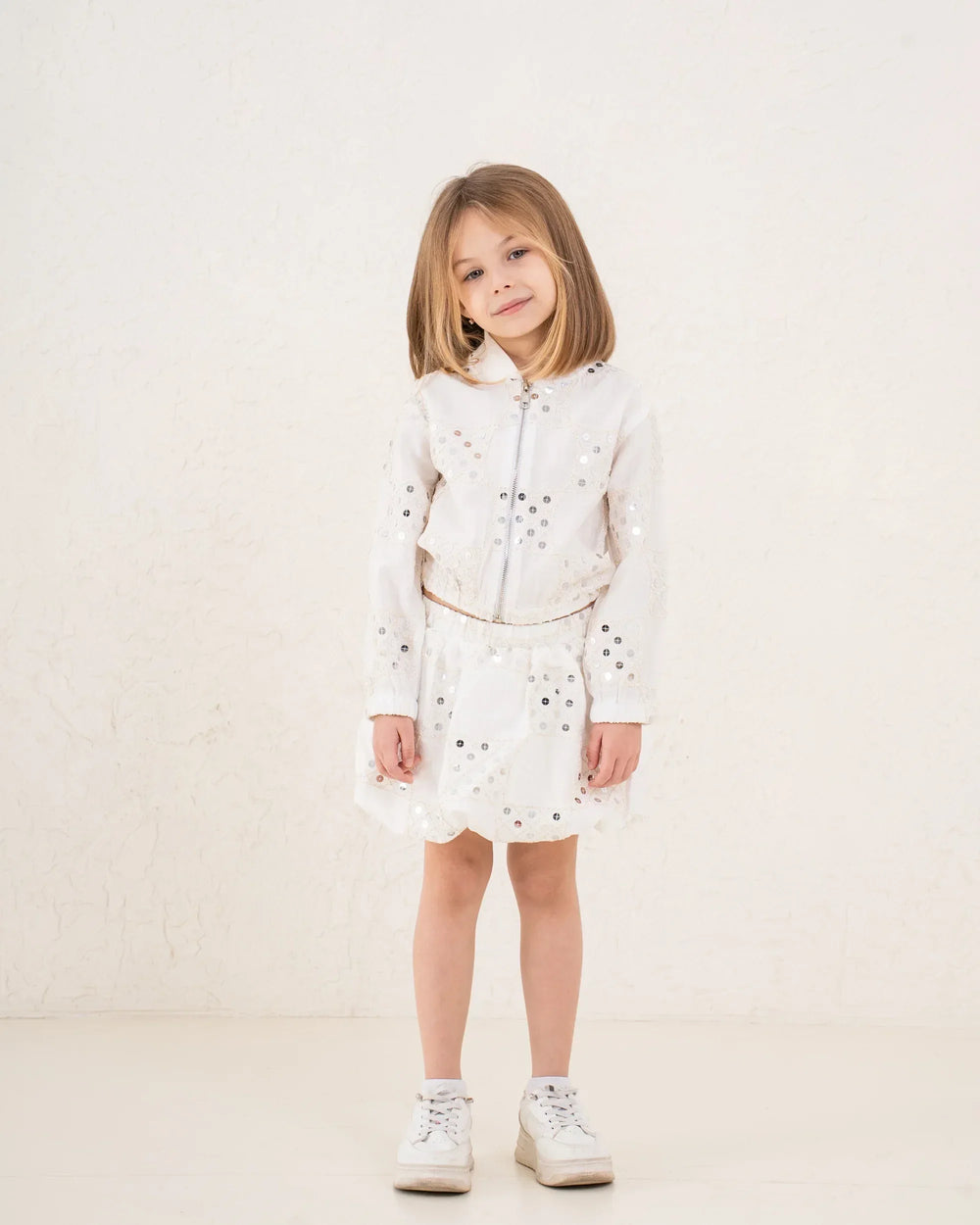 Girl sequin pattern zip up jacket - Venti