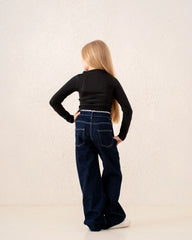 Girl polyamide drapped top - Venti