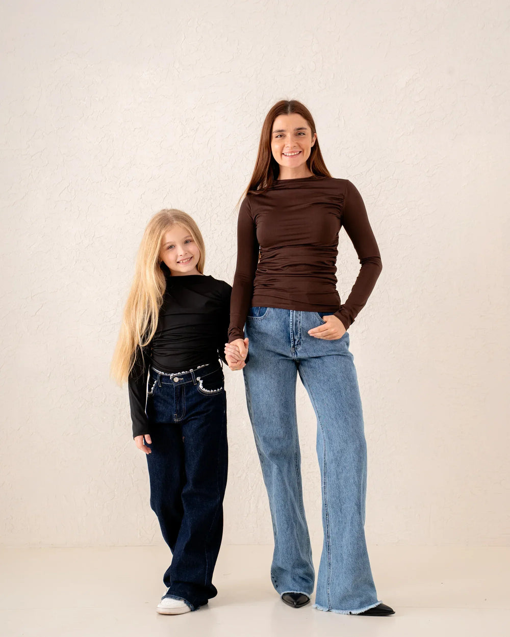 Girl polyamide drapped top - Venti