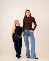 Girl polyamide drapped top - Venti