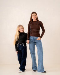 Girl polyamide drapped top - Venti