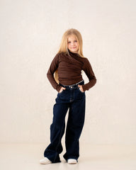 Girl polyamide drapped top - Venti