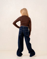 Girl polyamide drapped top - Venti