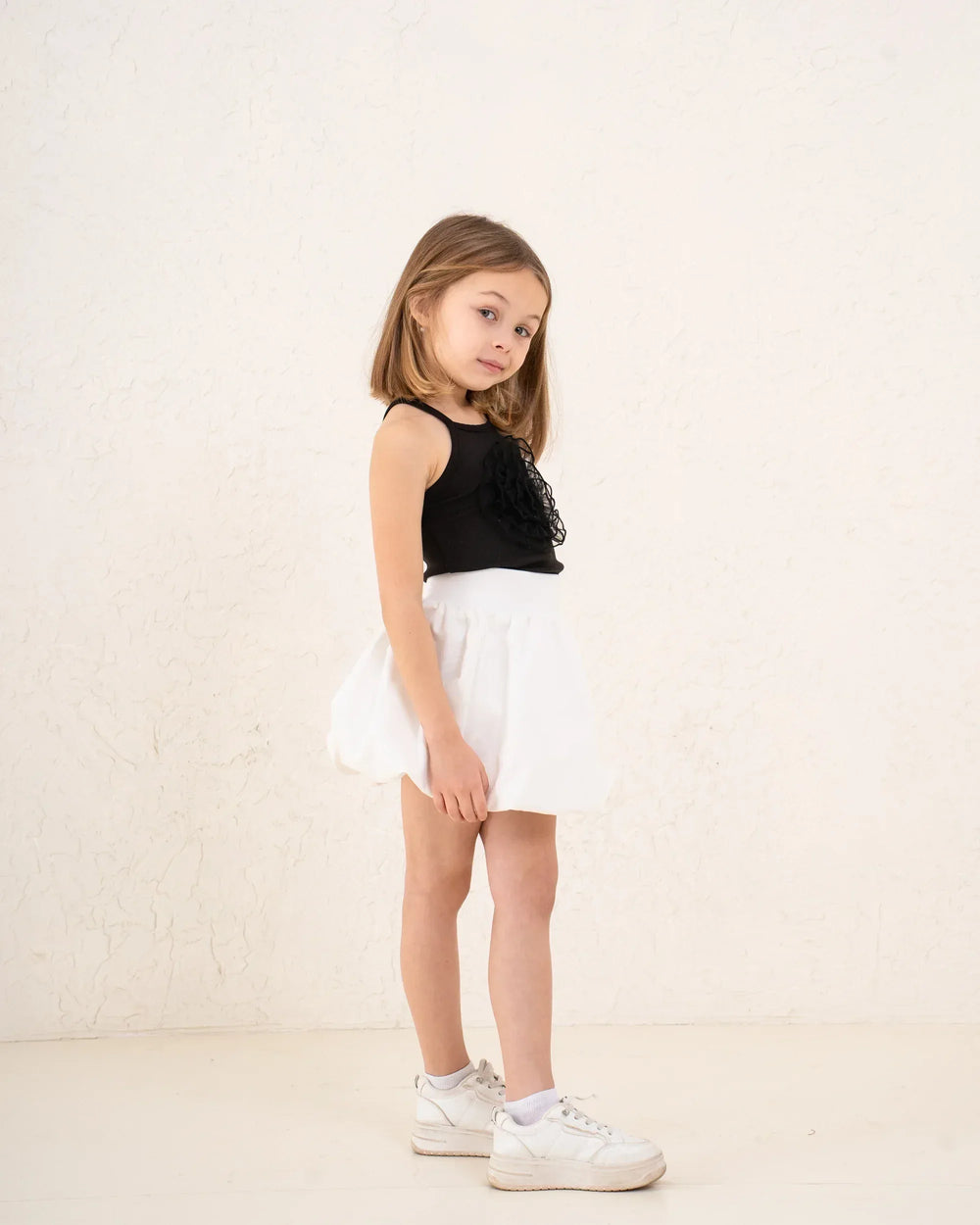 Girl ribbed pop up flower top - Venti