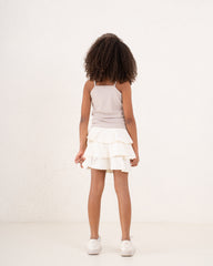 Girl studded pattern ribbed top