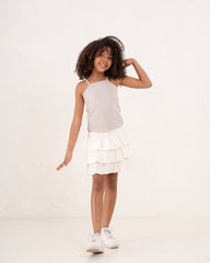 Girl studded pattern ribbed top