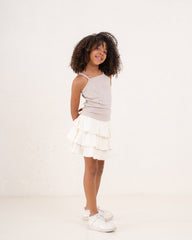 Girl studded pattern ribbed top