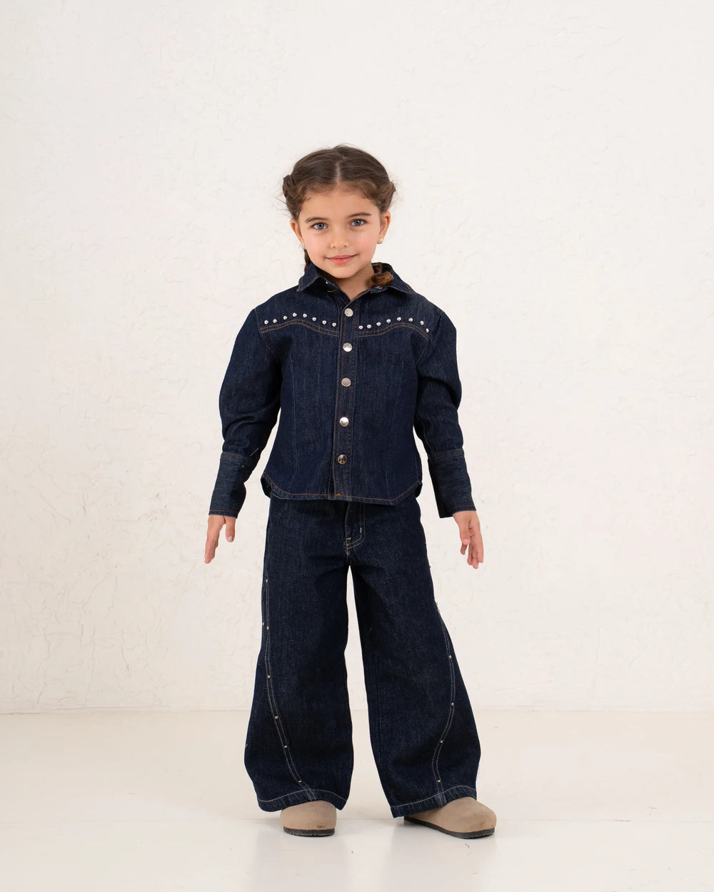 Girl denim studded shirt - Venti
