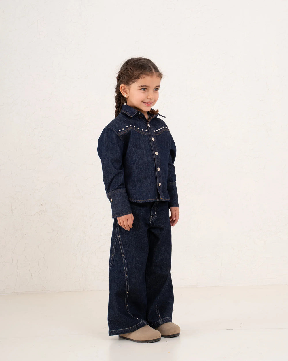 Girl denim studded shirt - Venti
