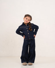Girl denim studded shirt