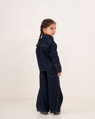 Girl denim studded shirt