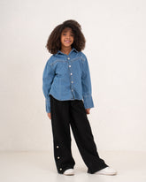 Girl denim studded shirt