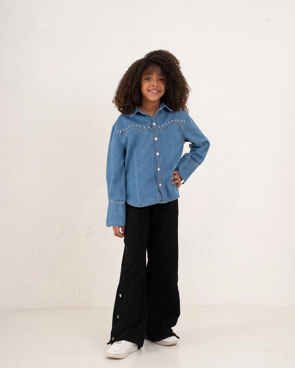 Girl denim studded shirt - Venti