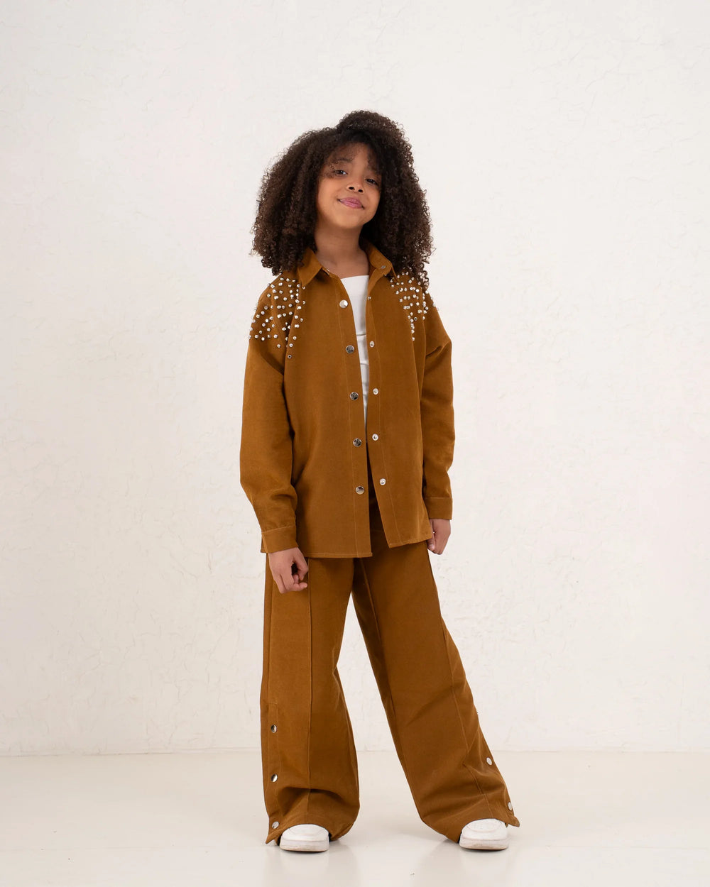 Girl suede embellished shirt - Venti