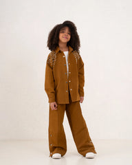 Girl suede embellished shirt - Venti