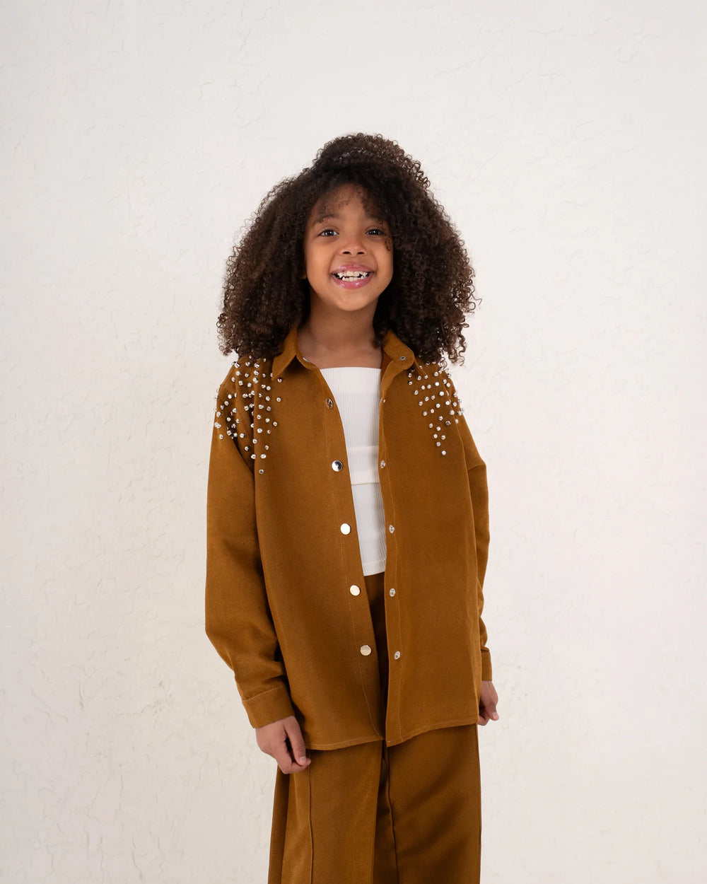 Girl suede embellished shirt - Venti