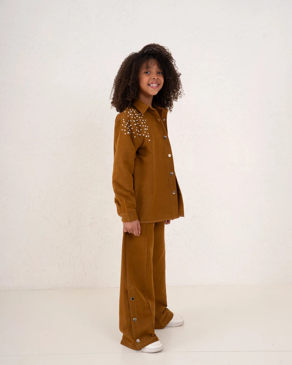 Girl suede embellished shirt - Venti