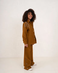 Girl suede embellished shirt - Venti